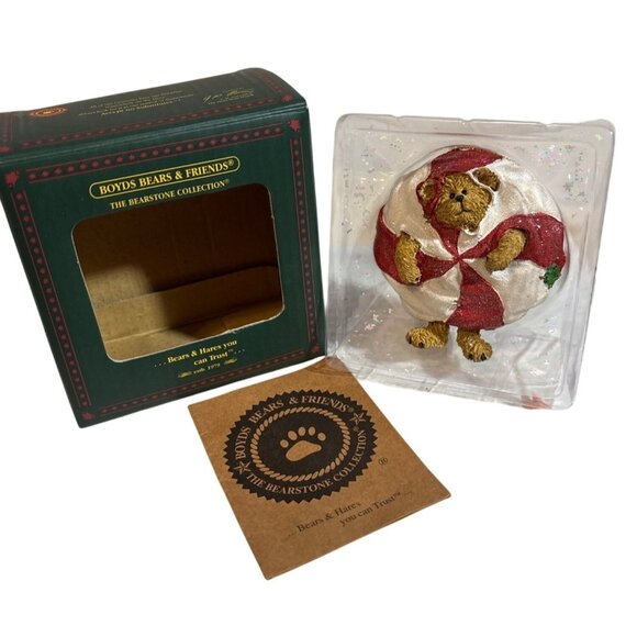 Boyds Bears Christmas Ornament Bearstone Collection Mintley Peekers 2003 - Picture 1 of 8